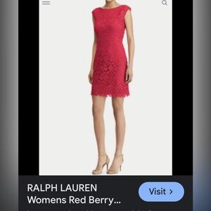 Ralph Lauren Red Lace Mini Dress